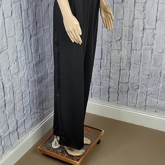 Black SEQUINED CUT OUT Wide Leg Jumpsuit - Picture 7 of 10